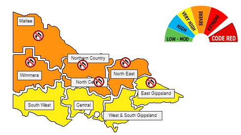 FIRE BAN: Monday has been declared a Total Fire Ban day across much of Victoria. Picture: CONTRIBUTED.