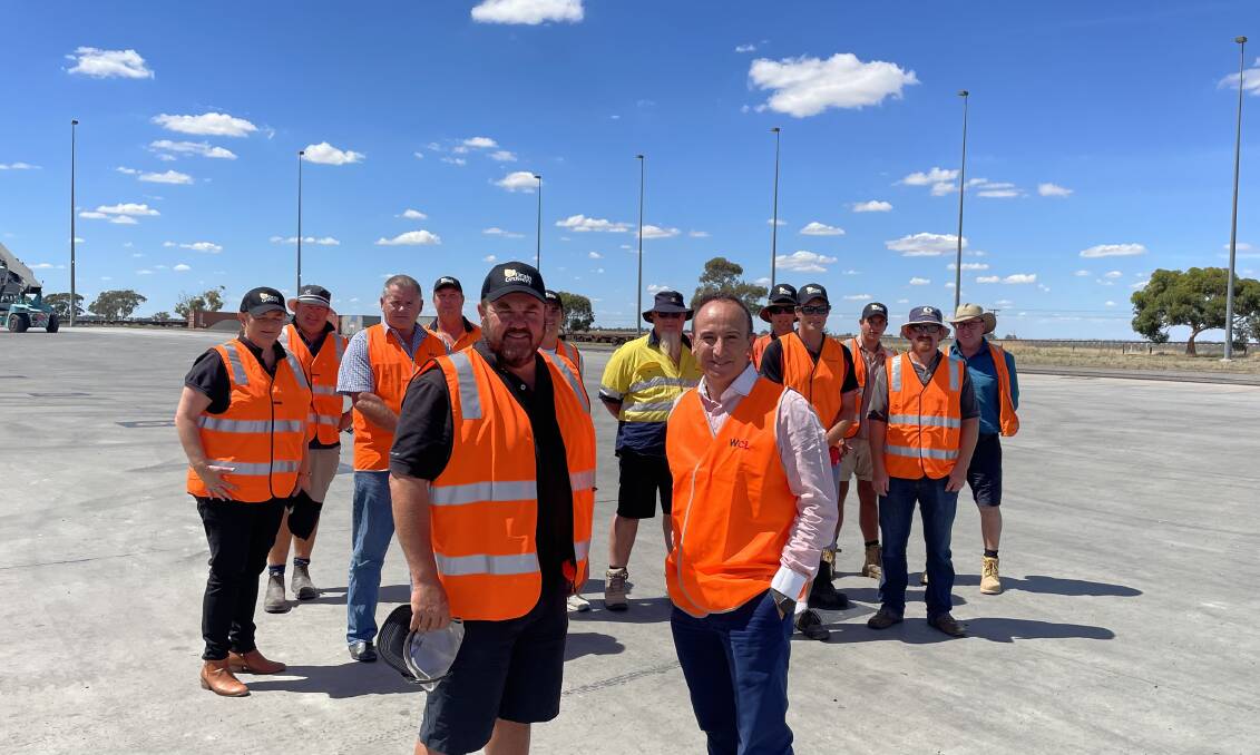 FREIGHT: Grain Growers member Daniel Keam with SCT Logistics manager Matt Eryurek agreed the terminal will bring growth to the Wimmera. Picture: ALISON FOLETTA