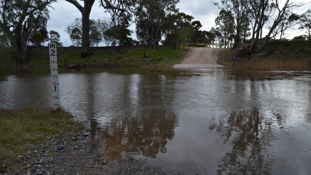 FLOODED: The O'Brees crossing has been closed by Horsham Rural City Council. Picture: ALISON FOLETTA