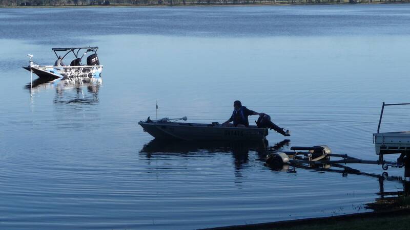FISHING: Some fishers enjoying Lake Wallace's smooth water. Picture: CONTRIBUTED