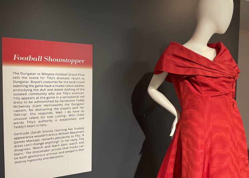 FROCK: The infamous red dress from the film, The Dressmaker. Picture: ALISON FOLETTA