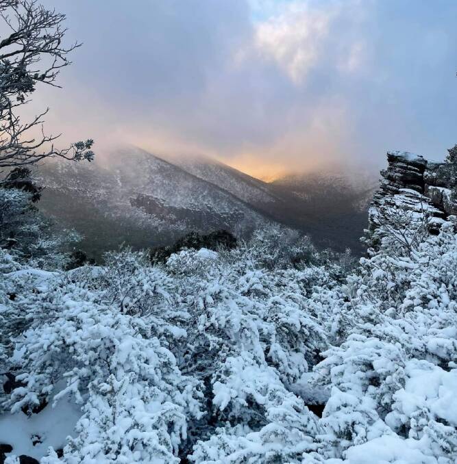 STUNNER: Morning snow captured at the Grampians. Picture: CARLEE VOKES
