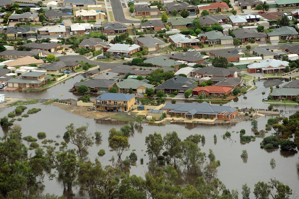 PLAN: A photo of Horsham during the 2011 floods. 