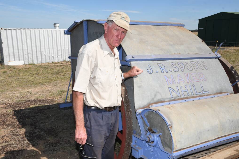 HERITAGE: Nhill Aviation Society president Rob Lynch with a Nhill-made stripper from the early 1900s. Picture: ALEX DALZIEL