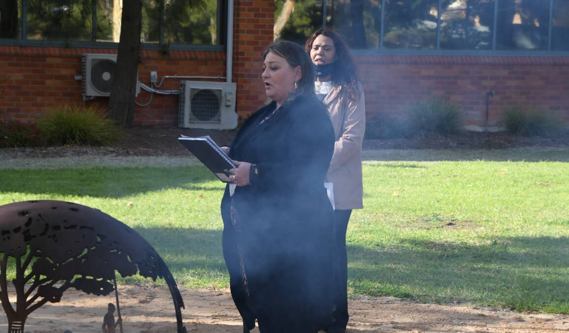 SPEECH: Federation University Wimmera Campus director Christine Brown delivers a speech at the space's unveiling. Picture: ALEX DALZIEL