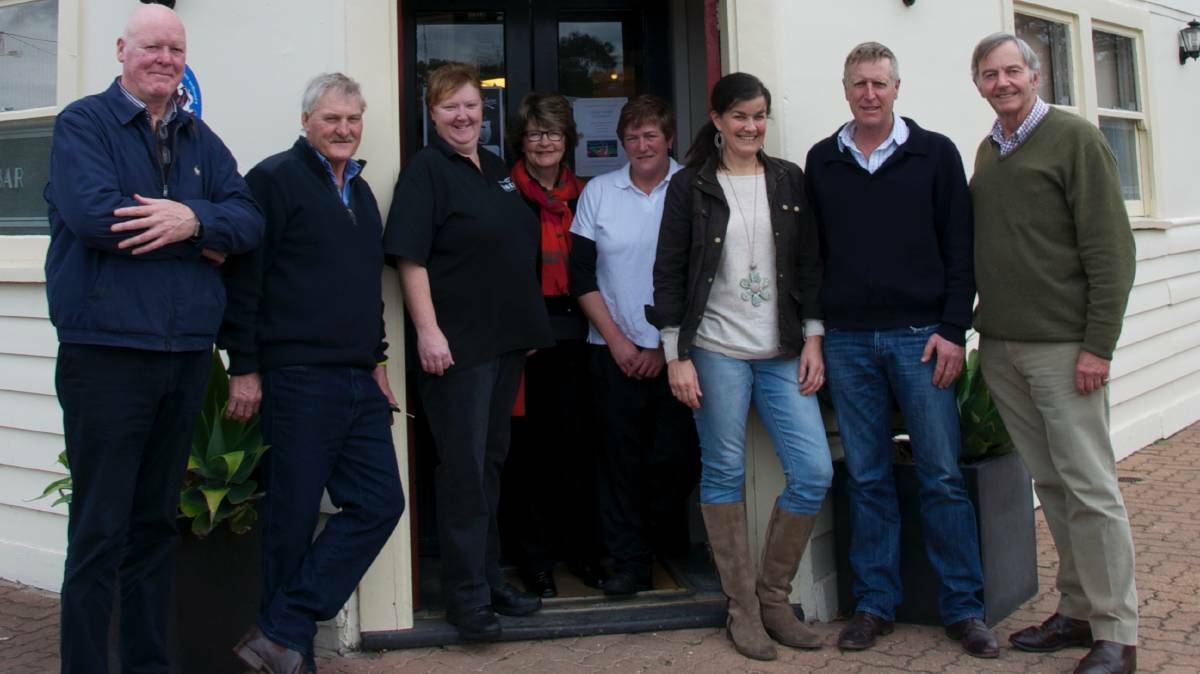 OWNERS GROUP: The Border Inn's Mike Ryan (left), Noel Ogilvie, Vanessa Grigg, Penny Hawker, Tam Nossacks, Beanz Robinson, Simon Robinson, and David Hawker. Picture: FILE