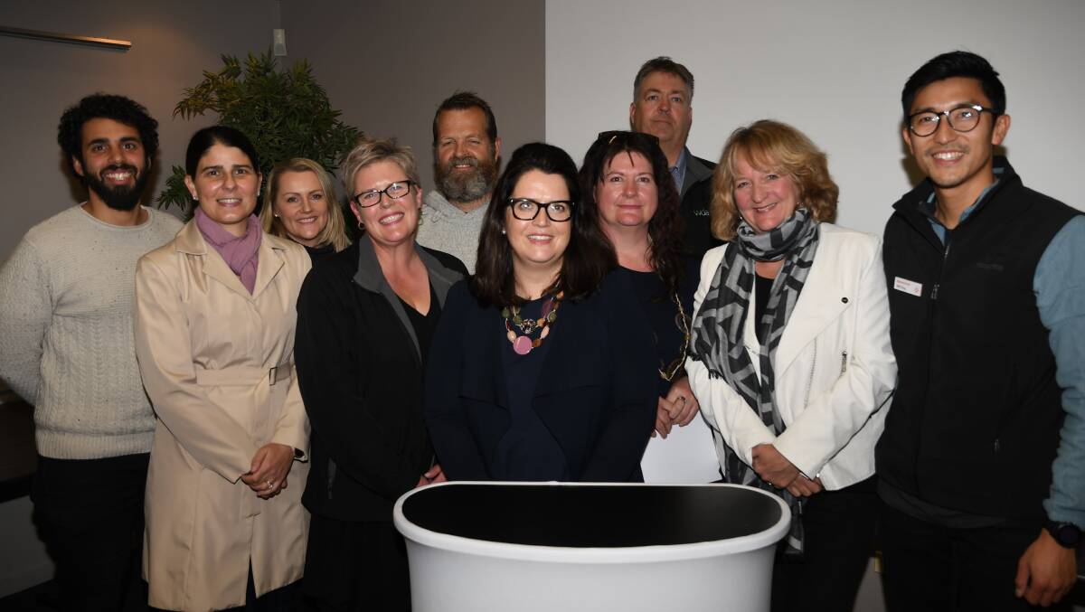 KNOWLEDGE: Members of the Wimmera Development Association, Food Innovation Australia, Beanstalk Agtech and program participants celebrate success at the programs closing dinner. Picture: ALEX DALZIEL