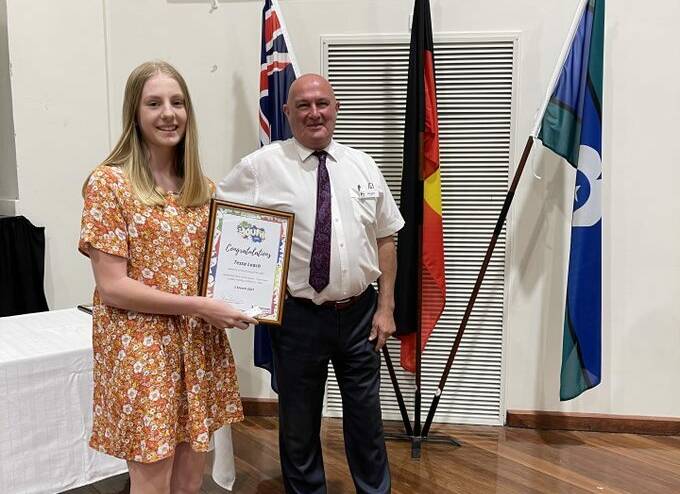 YOUTH COUNCIL: Hindmarsh youth councillor Tessa Leach with mayor Ron Ismay. Picture: CONTRIBUTED