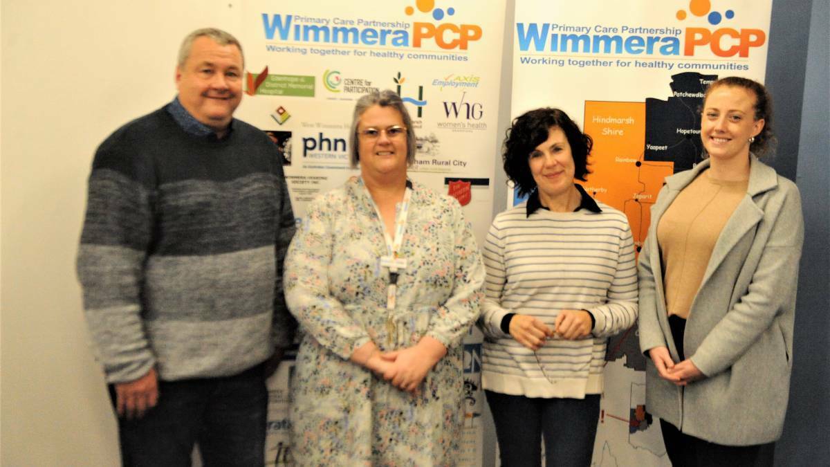 GOVERNANCE: Wimmera PCP executive officer Geoff Witmitz (left), agency liaison officers Kellie McMaster and Donna Bridge and project officer Holly Noonan. Picture: FILE