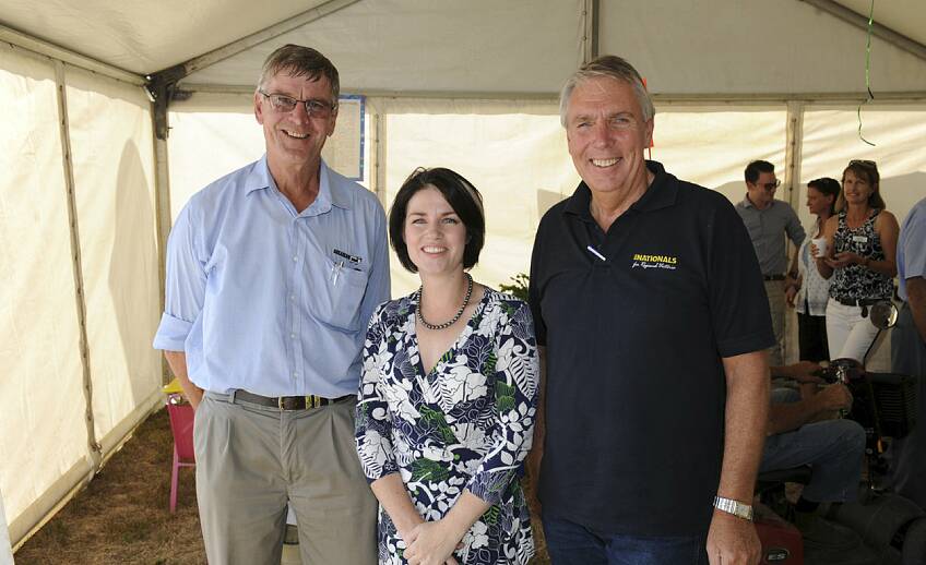 HONOUR: Rob Carberry (left), Emma Kealy and Peter Walsh and the Wimmera Machinery Field Days. Picture: FILE