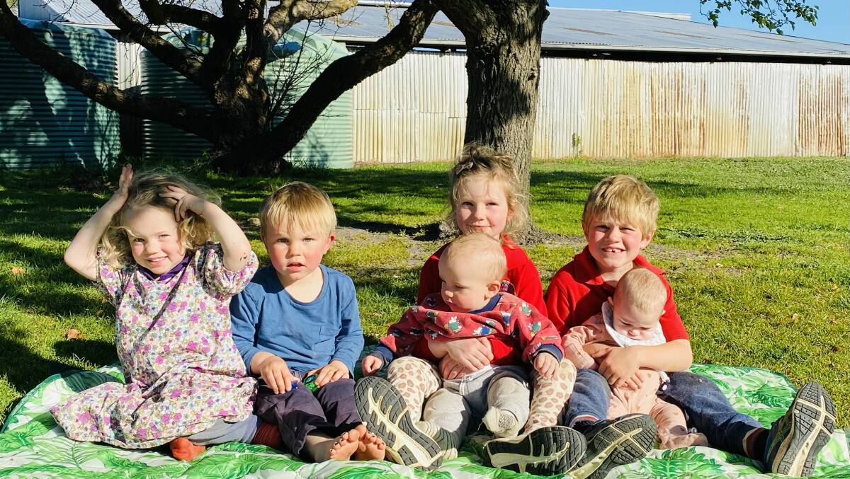 CHILDCARE: Matlida Mulraney (left), Wilbur Irving, Marley and Ed Irving, Mackenize Mulraney and Jemma Mulraney. Picture: CONTRIBUTED