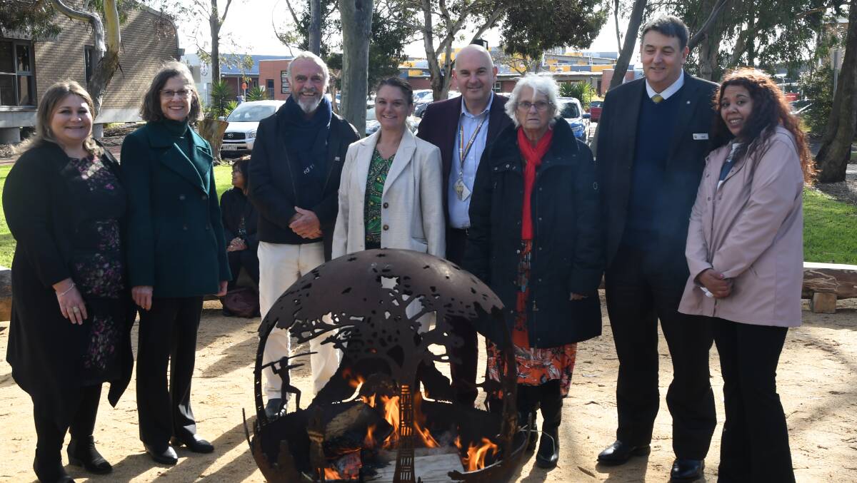 COLLABORATION: Members of Federation University's executive team, local elders and representatives from Horsham Rural City Council at the unveiling ceremony. Picture: ALEX DALZIEL