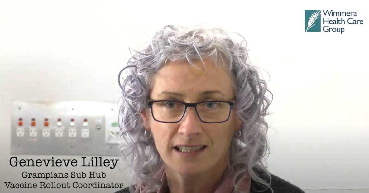 INFORMATION: Genevieve Lilley speaking in a Horsham Vaccination Clinic update published on youtube. Picture: WIMMERA HEALTH CARE GROUP