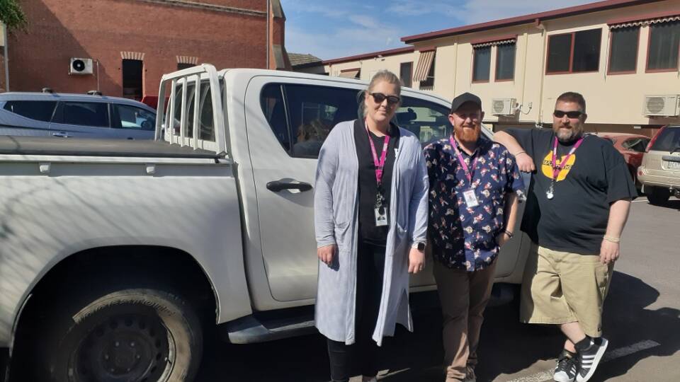 HOMELESSNESS: Uniting's Street 2 Home team; Stacey Park (left), Marky Haynes and Daniel Hemming. The team has 11 clients in the Wimmera. Picture: CONTRIBUTED