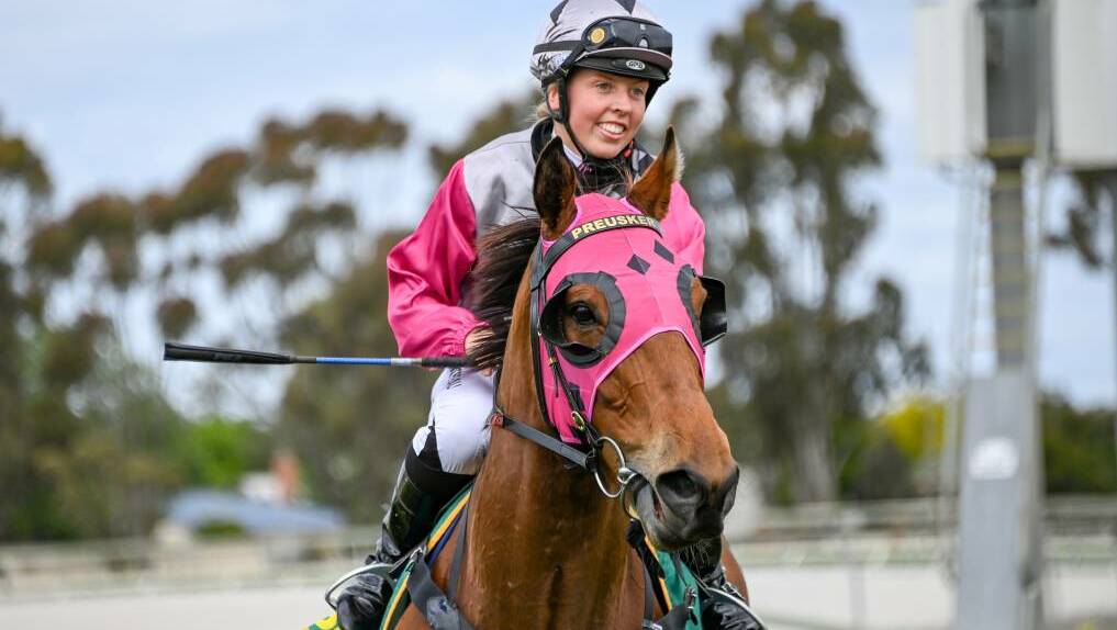 IN FORM: Tatum Bull aboard Lord of Darkness last year. Bull finished fourth riding Ashford Street at Flemington on Saturday. Picture: RACING PHOTOS/ALICE MILES
