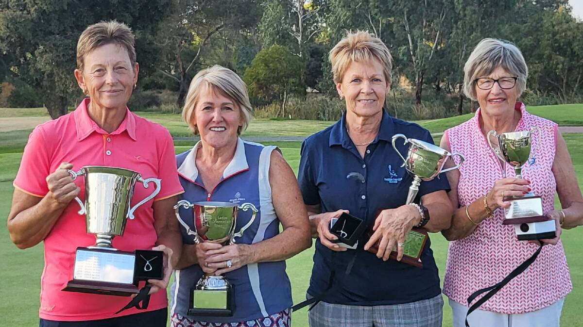 CHAMPIONS: Jenny McRae, Peg Muszkieta, Shirley Sproule and Annette Fechner all won trophies at the Horsham Ladies' Club championships. Picture: SHARON HOWDEN