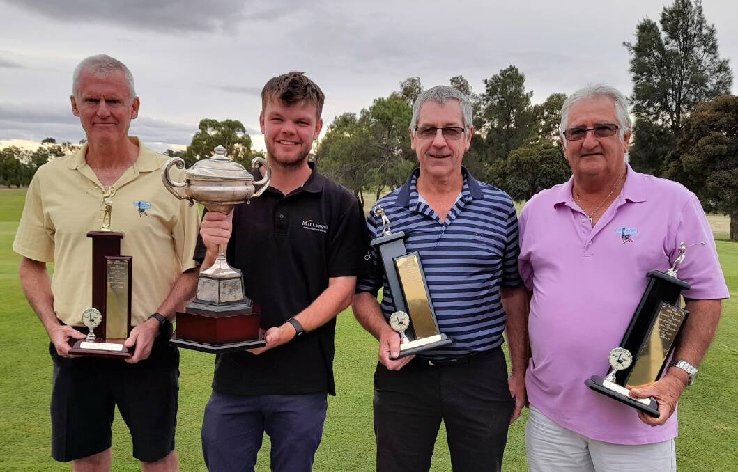 SUCCESS: Tony Nield, Lewis Gebert, Barry Roberts & Wayne Whelan after the Horsham Golf Club Men's Championship. Gebert won the Club Championship. Picture: JULIE WIRTH