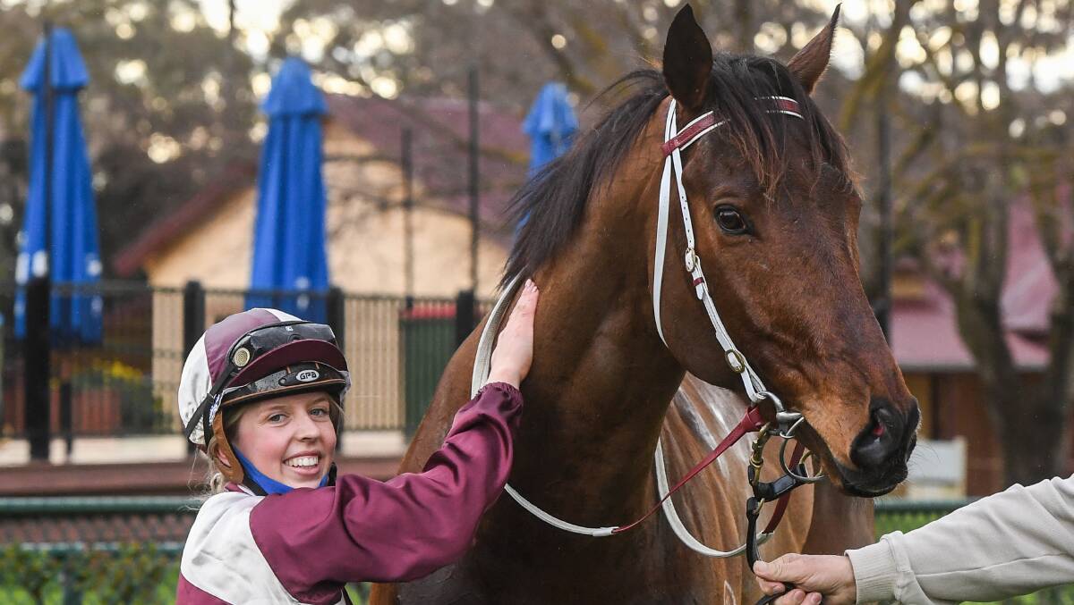 YOUNG GUN: Horsham apprentice jockey Tatum Bull pictured here with Ashford Street after the pair took out a race on August 20. Bull was a finalist in the Country Racing Victoria Awards. Picture: RACING PHOTOS/BRETT HOLBURT