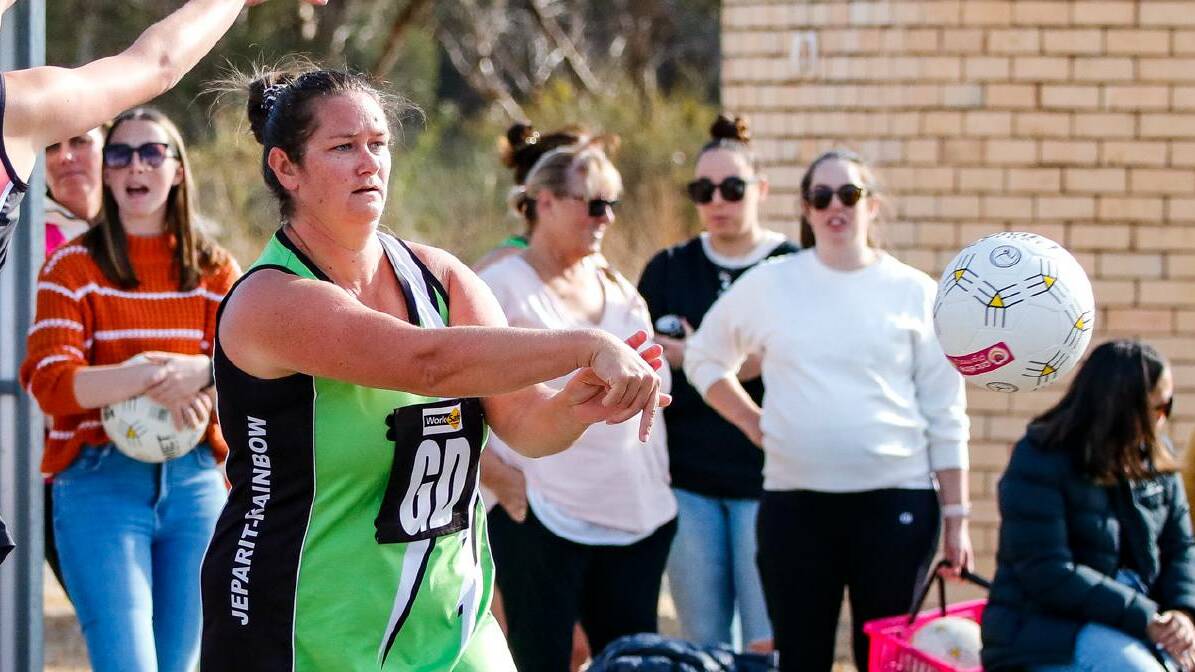 MISSED OUT: Jeparit-Rainbow's A Grade netball team was one of three storm sides to miss out on finals because they finished fifth or six. Picture PETER DOXEY PHOTOGRAPHY