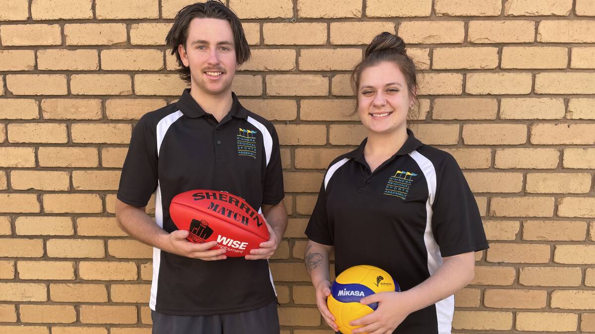 ASSISTING: Wimmera Regional Sports Assembly COVID project Coordinators Mitch Martin and Laelah Robertson are helping organise the sporting club expo. Picture: MATT HUGHES
