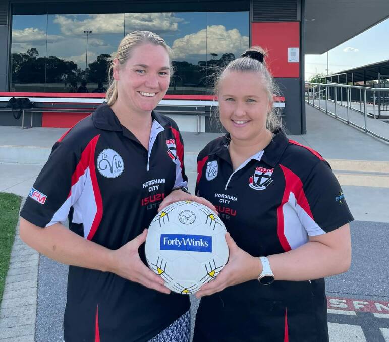 SIGNED: Jess Cannane (head coach) and Shannon Cross (assistant coach) will take charge of the Horsham Saints 2022 A Grade side. Picture: SALLYANN ISON