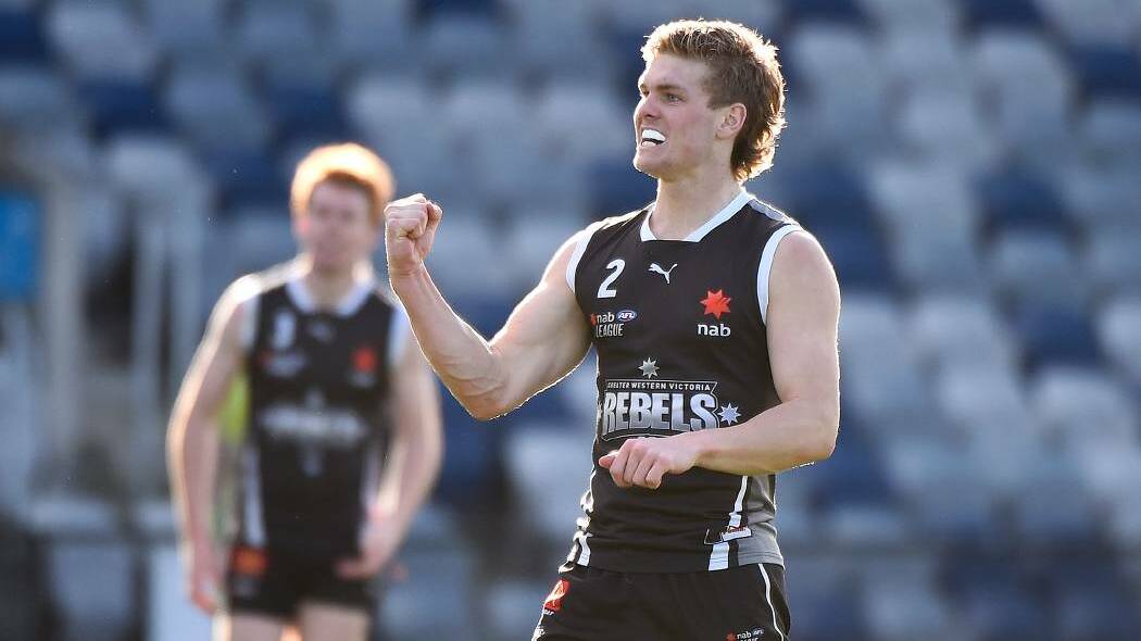 NEW BOMBER: Horsham's Ben Hobbs was selected
by Essendon with pick 13 in the 2021 AFL Draft on
Wednesday night. Picture: ADAM TRAFFORD