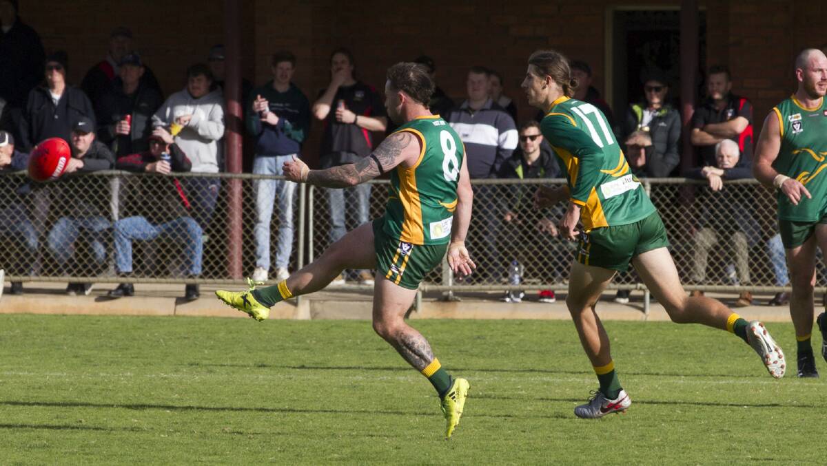 KICKING AWAY: Dimboola are prepared for another tough encounter when they host the Saints this weekend. 