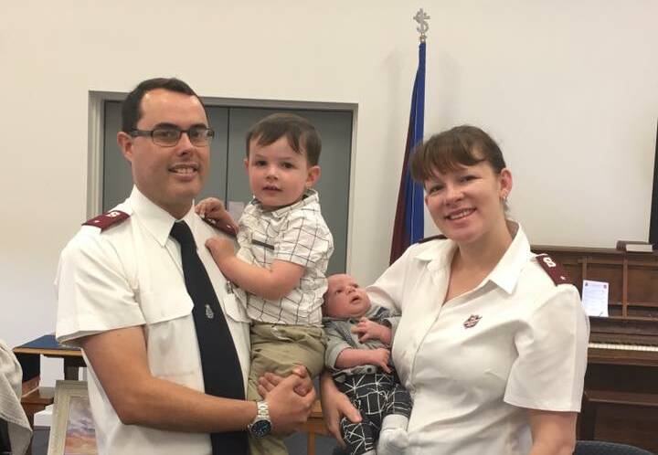 FAMILY FIRST: Horsham Salvation Army Captains Chris and Tracy Sutton recently celebrated the birth of their third child. Picture: CONTRIBUTED