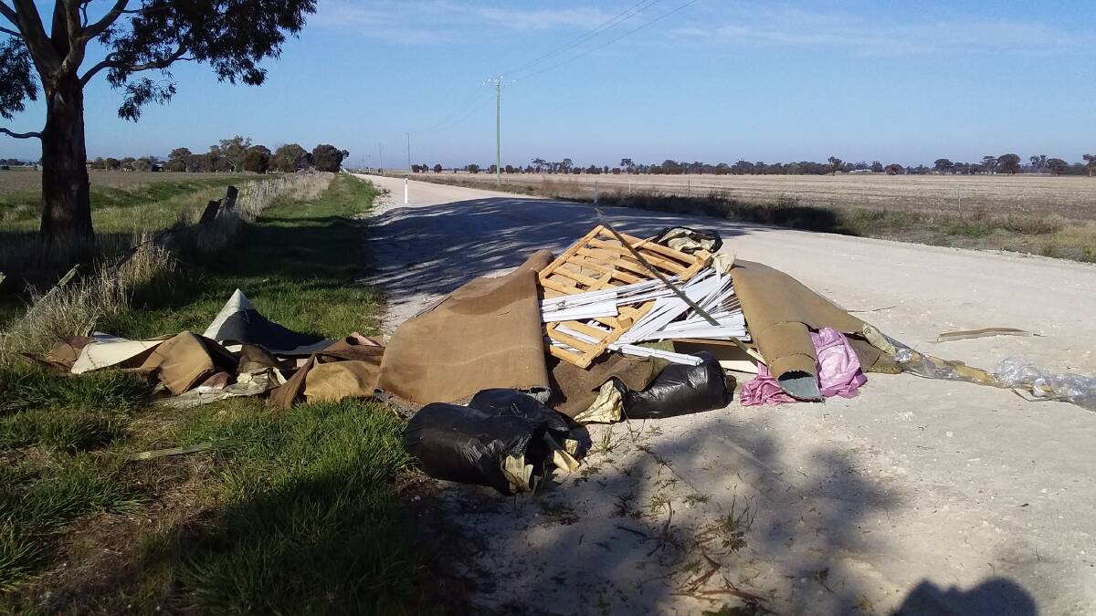 DAYLIGHT DUMPING: Waste dumped by the side of the road near Horsham. Picture: CONTRIBUTED