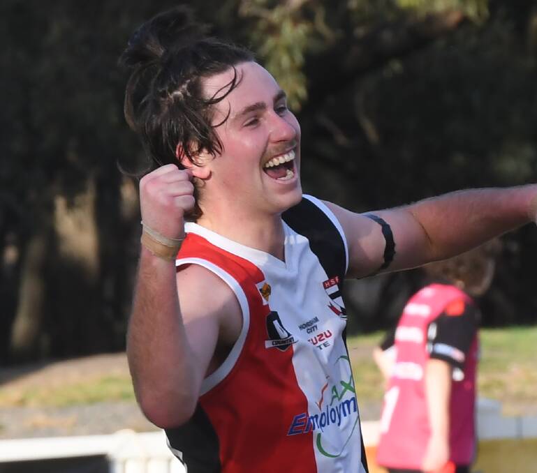 ON THE MARCH: Mitch Martin celebrates; the Saints have won three of their past four games. 