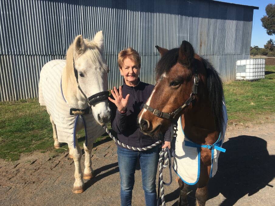 HORSE: Jan Croser with Mr Snowman, left , and Jock, right. Picture: CONTRIBUTED