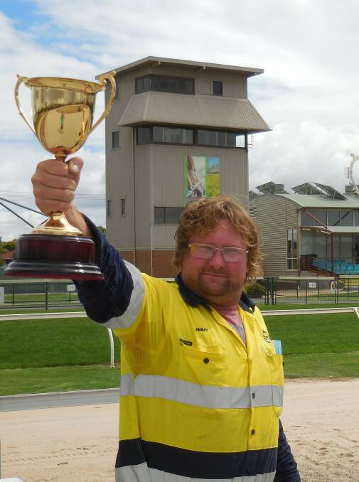 Prize: Horsham Racing Centre curator Jimmy Hibberd and his team will have all in order for Sunday afternoon's 2022 Horsham Pacing Cup day. Picture: Tony Logan