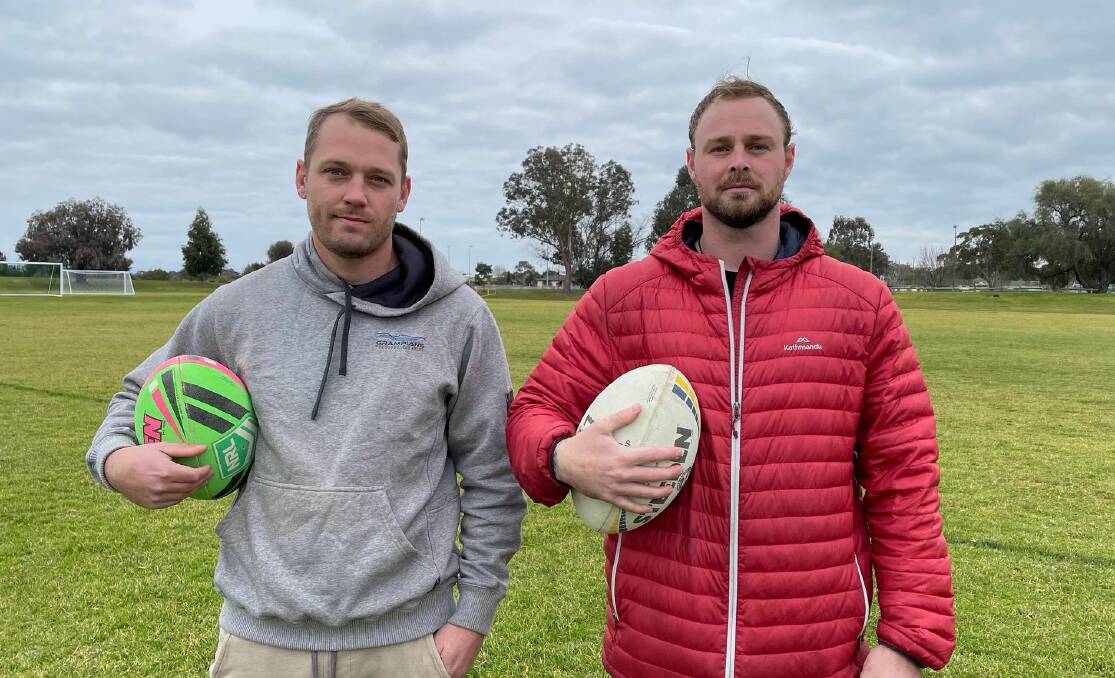 READY: Lachlan Eckert and Taylor Langwell
are excited for the Stawell Mountaineers to
provide an option for rugby league players.
Picture: CASSANDRA LANGLEY
