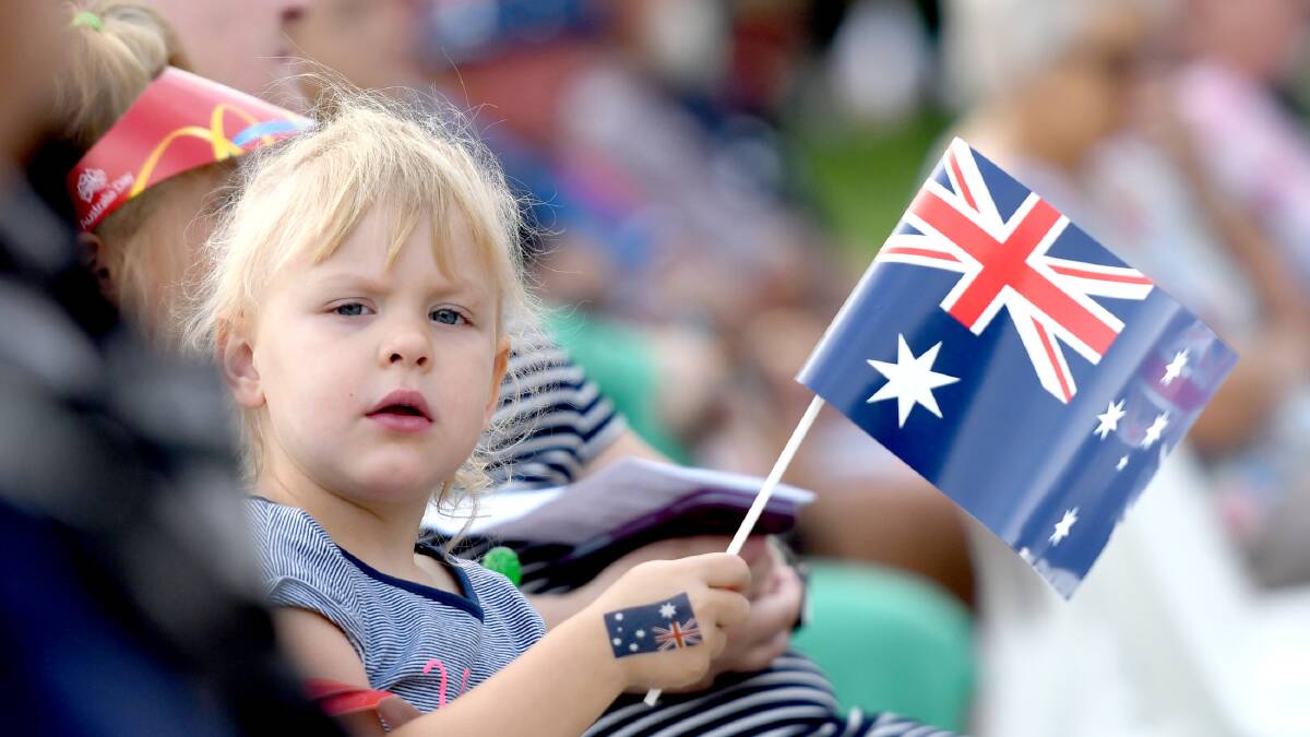 CEREMONY: Sophie Petering, 3, Horsham, at Horsham's 2018 Australia Day ceremony. Picture: FILE