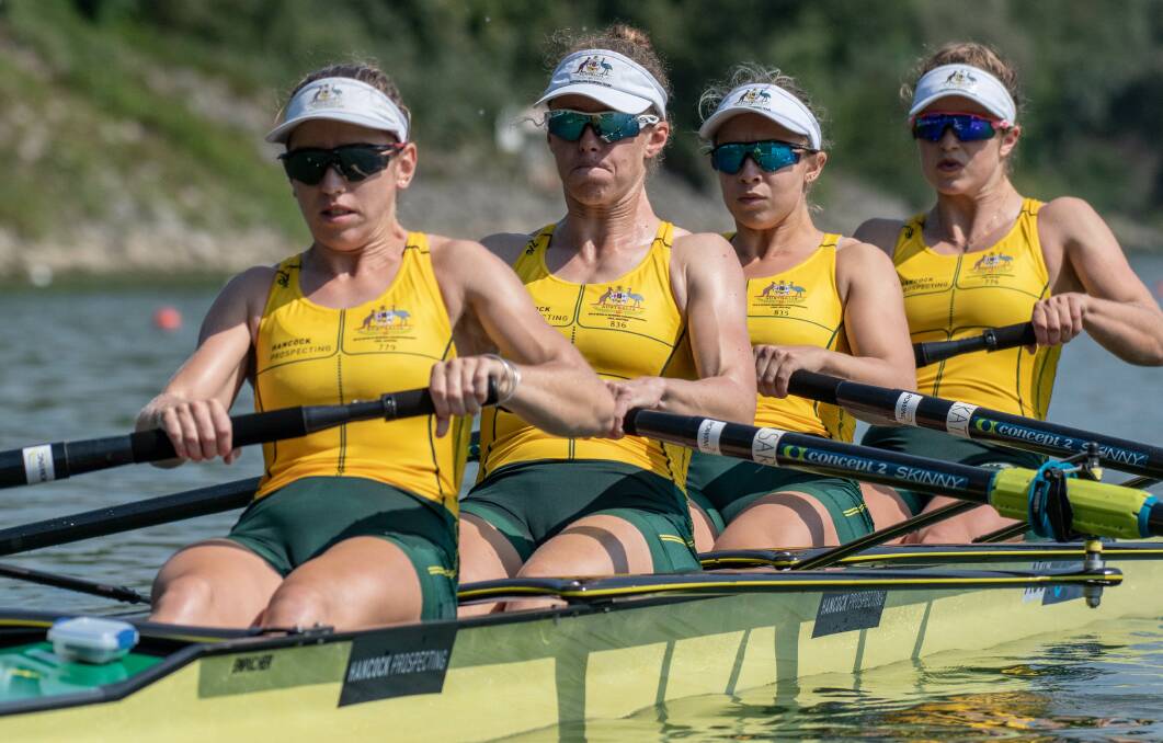 DETERMINATION: Stephan in action for at the world championships. Picture: ROWING AUSTRALIA