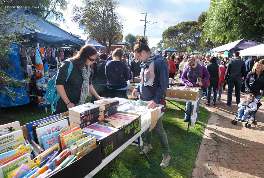 Patrons attend the Natimuk Farmers Market. Picture supplied 
