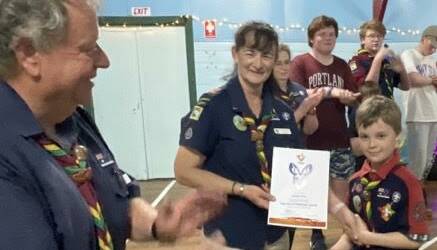 Leyton Hay was awarded the Joey Scout Peak Award at the Horsham Scout Meeting on Thursday September 14. Picture by Sheryl Lowe