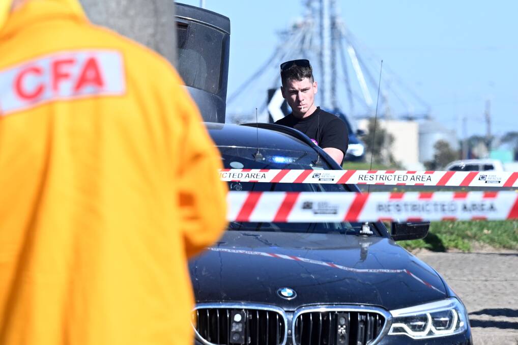 Bryce Dridan on May 3, 2024, after allegedly crashing his car into a Wendouree property. Picture by Kate Healy