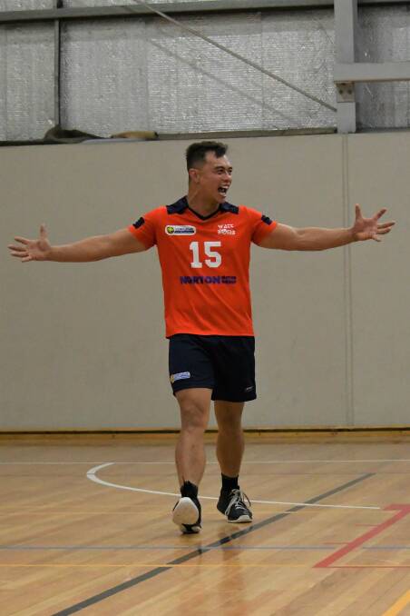 Tim Carter celebrates a point. Picture supplied