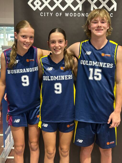 Horsham Hornets juniors Ruby Bethune, Rani Potter and Levi Munyard featured at the Australian Country Junior Basketball Cup in Albury from January 16-21. Picture supplied