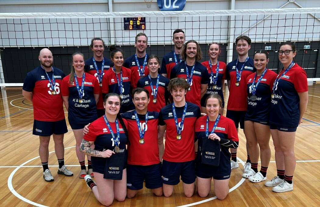 Volleyball Horsham celebrate medals won at the 2024 Country Championships. Picture supplied