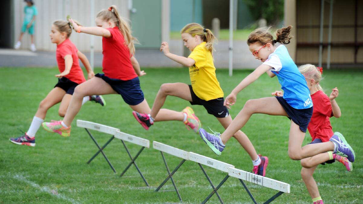 NOW: Zarlie, right, competes in the Horsham West Primary School sports on Wednesday.