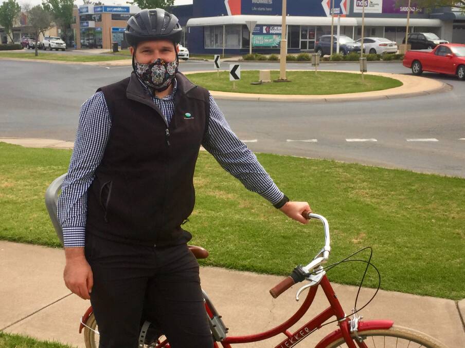 WAVE OF POPULARITY: Horsham Bicycle Advisory Committee chair Benjamin Holmes at the soon-to-be-upgraded Hamilton-Firebrace Street Roundabout. Picture: ALEXANDER DARLING