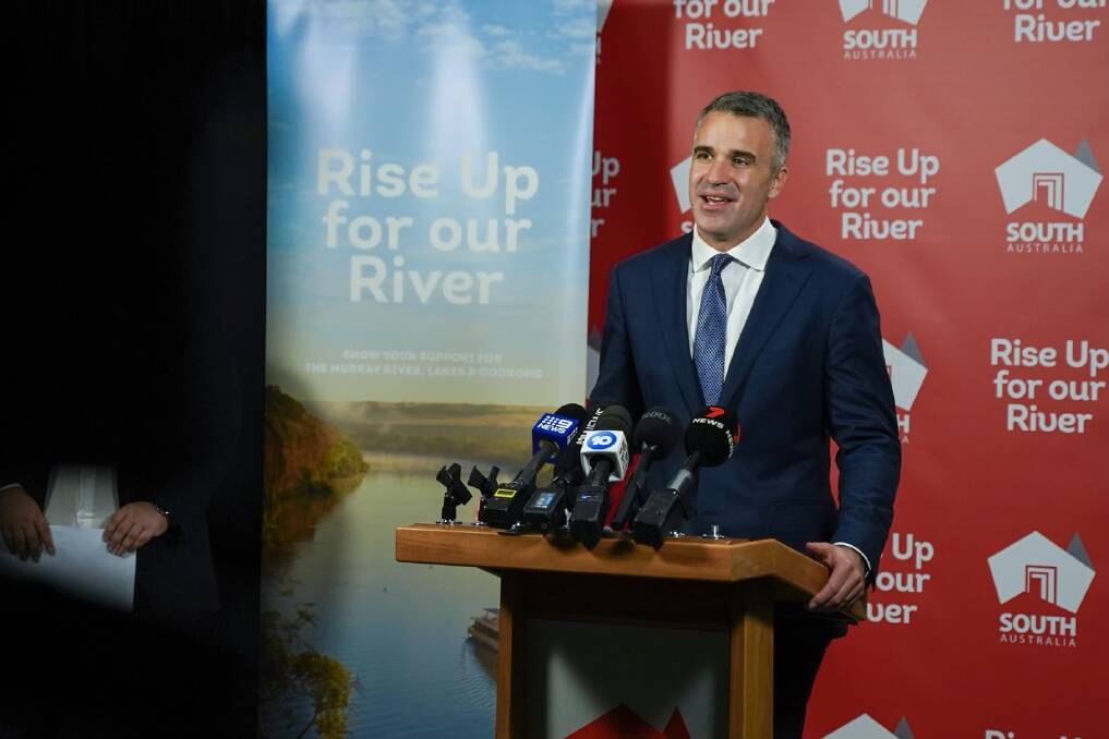 South Australian Premier, Peter Malinauskas, at River Revival Voucher program launch on Monday, March 27. Picture Supplied