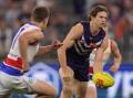 Nat Fyfe turned back the clock with his display in Fremantle's win over the Bulldogs. (Richard Wainwright/AAP PHOTOS)