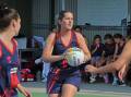Laharum's Liv Jones-Story on court for the Demons in round four of the HDFNL. Picture by John Hall